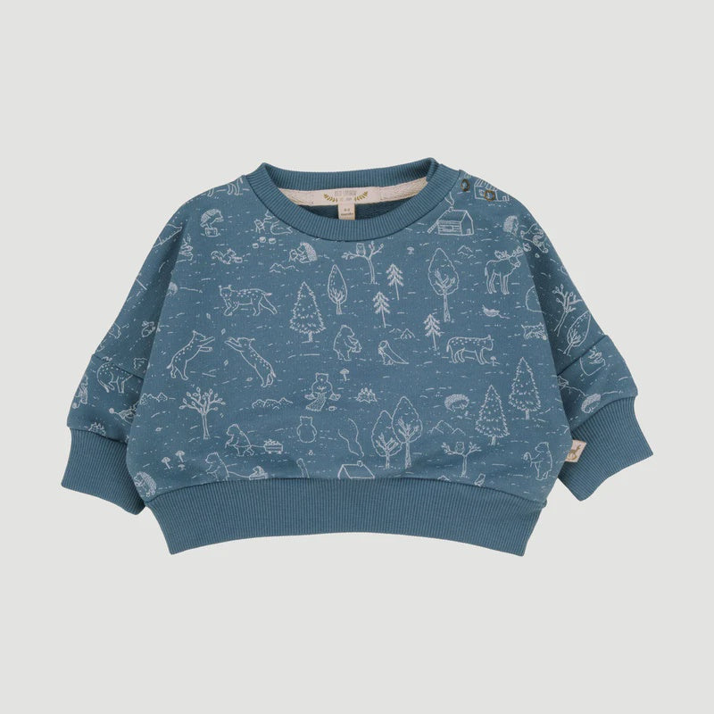 Red Caribou - Pima Cotton Sweatshirt - The Story Slate Blue