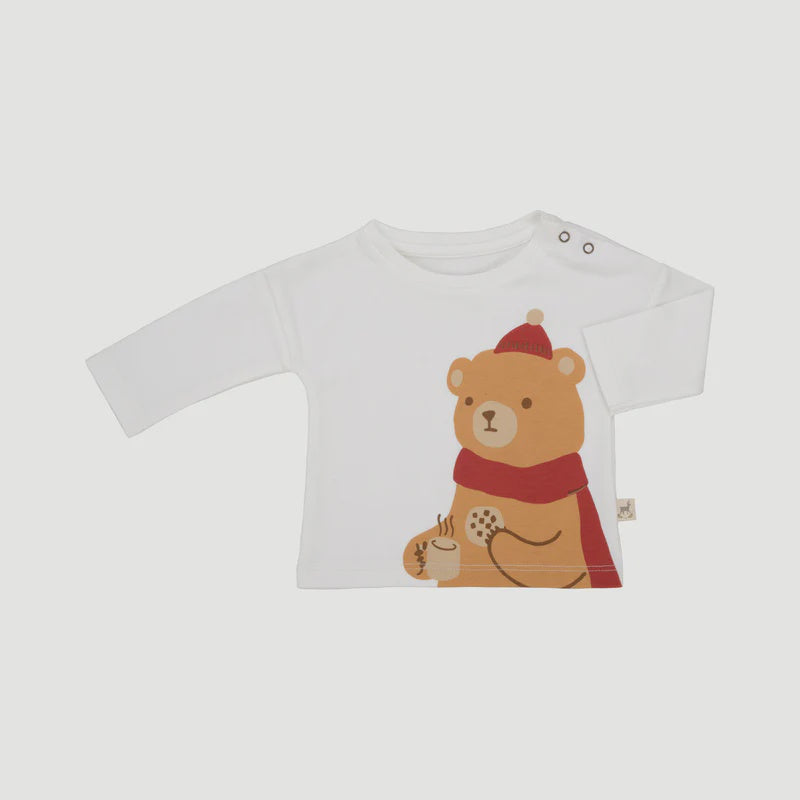 Red Caribou - Organic LS Tee - Cozy Bears Ivory