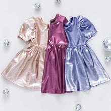 Load image into Gallery viewer, Pink Chicken - Girls Lame Lauri Dress - Champagne