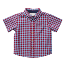 Load image into Gallery viewer, Pink Chicken - Boys Jack Shirt - Red Light Blue Check