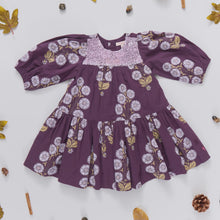 Load image into Gallery viewer, Pink Chicken - Girls Fiona Dress - Plum Buttercup Floral
