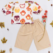 Load image into Gallery viewer, Pink Chicken - Girls Dana Top - Autumn Pansies