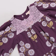 Load image into Gallery viewer, Pink Chicken - Girls Fiona Dress - Plum Buttercup Floral