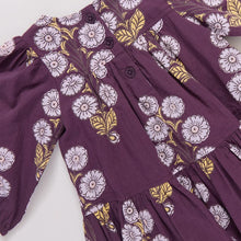 Load image into Gallery viewer, Pink Chicken - Girls Fiona Dress - Plum Buttercup Floral