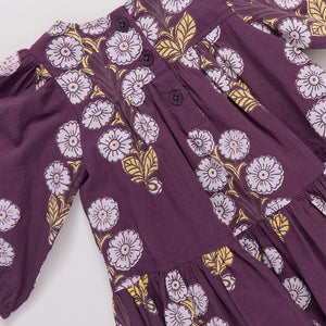 Pink Chicken - Girls Fiona Dress - Plum Buttercup Floral