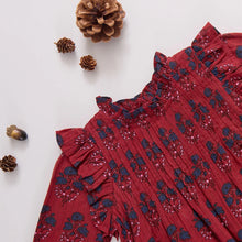 Load image into Gallery viewer, Pink Chicken - Baby Girls Jaipur Dress Set - Red Autumn Strawflower