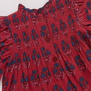 Pink Chicken - Baby Girls Jaipur Dress Set - Red Autumn Strawflower