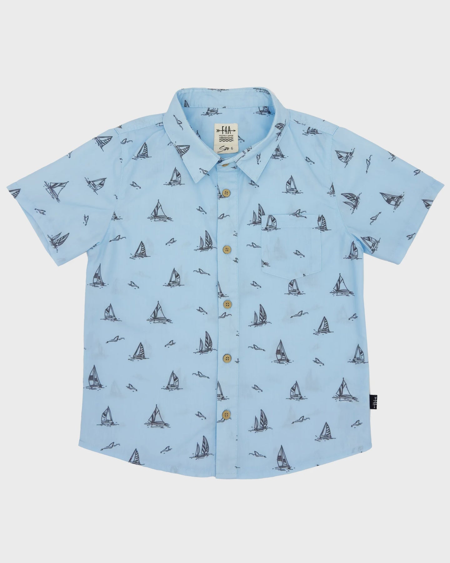 Feather 4 Arrow - Sail Away Button Down - Crystal Blue