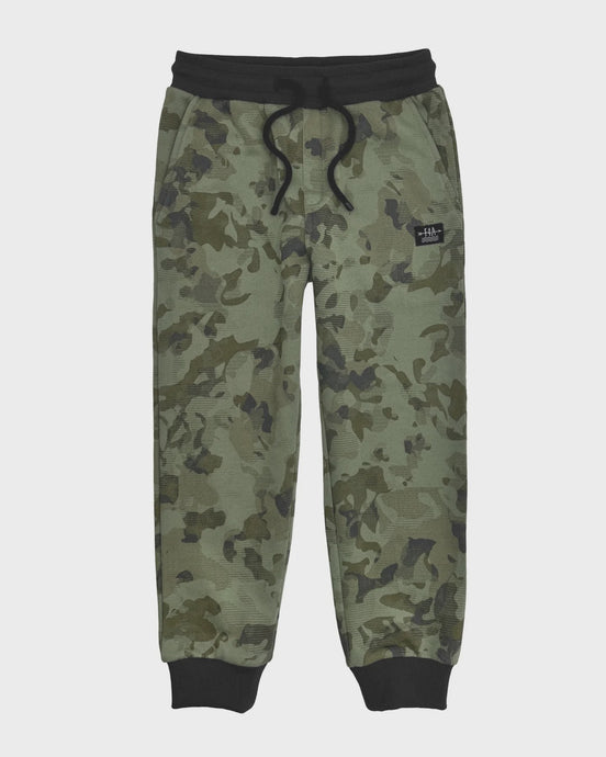 Feather 4 Arrow - Bowie Camo Fleece Jogger - Oil Green