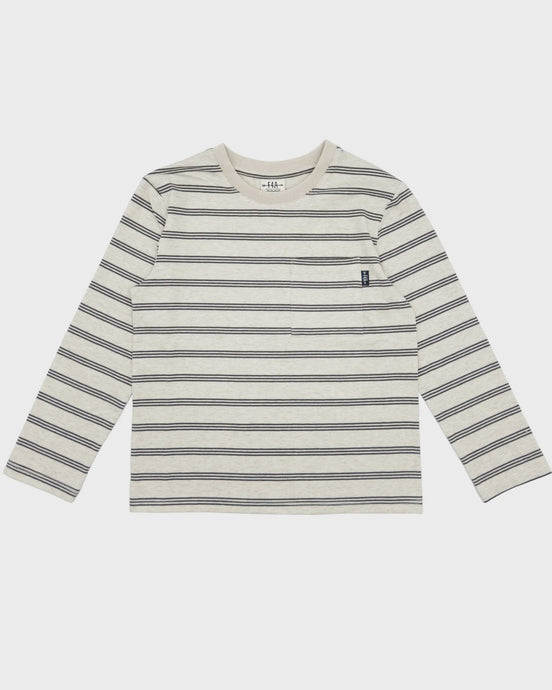 Feather 4 Arrow - Banks L/S Stripe Tee - Ivory