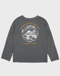 Feather 4 Arrow - Outside L/S Tee - Charcoal