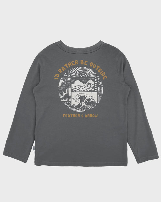 Feather 4 Arrow - Outside L/S Tee - Charcoal