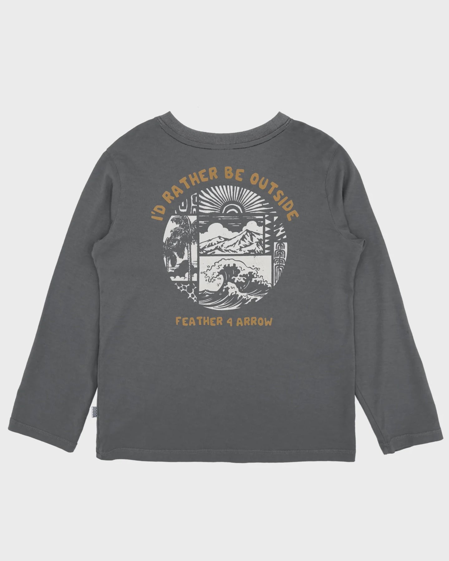 Feather 4 Arrow - Outside L/S Tee - Charcoal