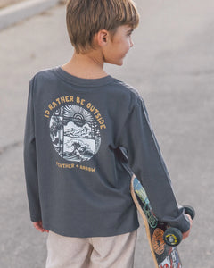 Feather 4 Arrow - Outside L/S Tee - Charcoal