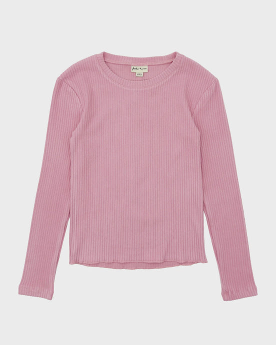Feather 4 Arrow - Blake L/S Rib Top - Misty Mauve