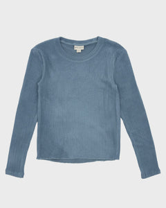 Feather 4 Arrow - Blake L/S Rib Top - Dusty Blue