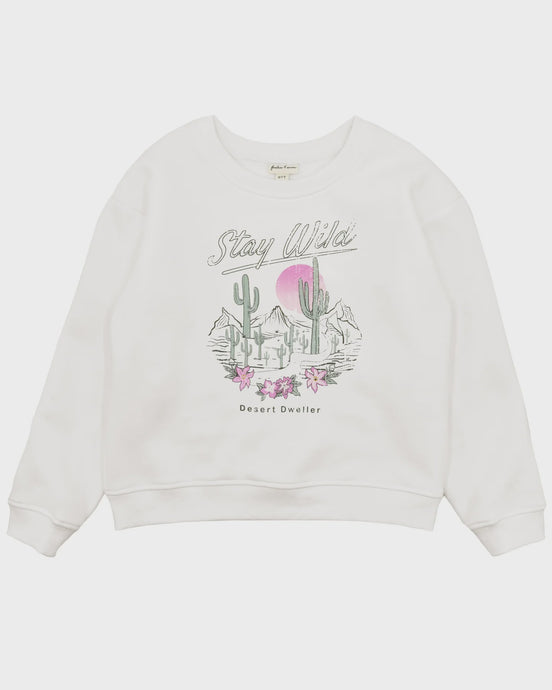 Feather 4 Arrow - Stay Wild Oversized Sweatshirt - Ivory