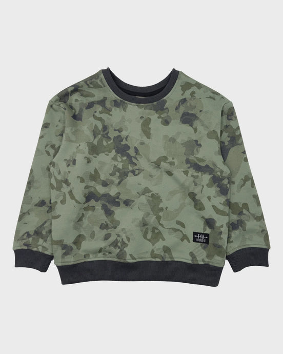 Feather 4 Arrow - Ryder Camo Sweatshirt - Oil Green