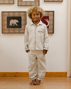 Rylee + Cru - Long Sleeve Pajamas - Forest Pinstripe