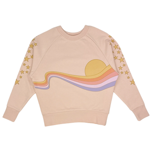 Tiny Whales - Golden Era Boxy Sweatshirt - Faded Pink