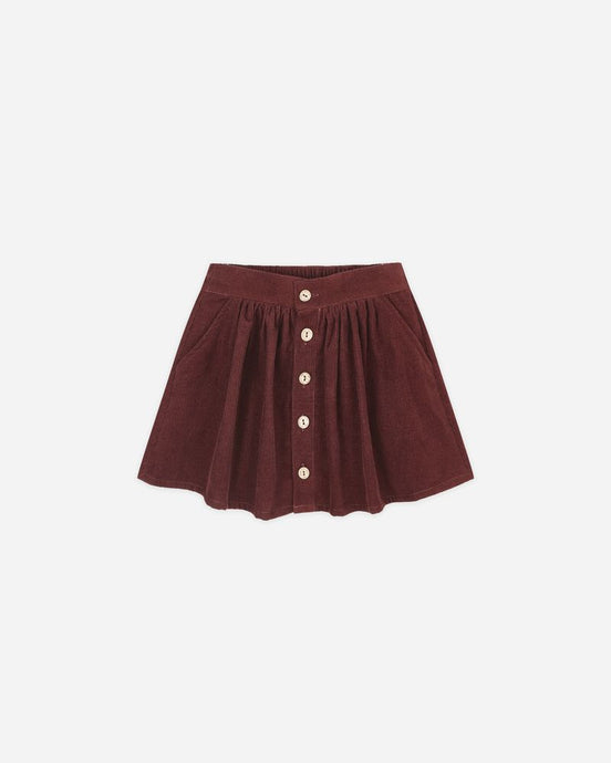 Rylee + Cru - Button Front Mini Skirt - Burgundy