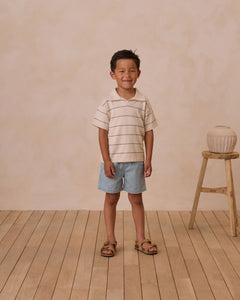 Rylee + Cru - Chandler Knit Polo - Blue Stripe