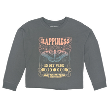 Load image into Gallery viewer, Tiny Whales - Happiness Oversized L/S Tee - Vintage Black