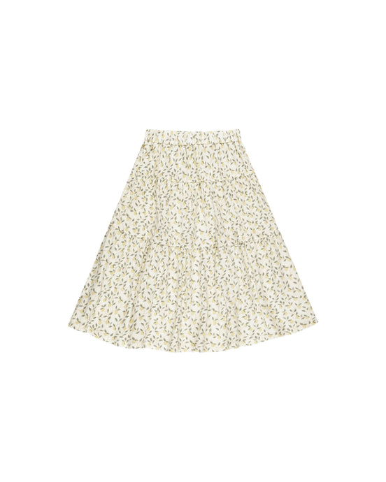 Rylee + Cru - Tiered Midi Skirt - Lemons