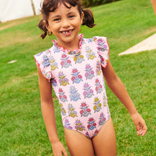 Load image into Gallery viewer, Pink Chicken - Girls Jennifer Surf  Suit - Pink Flowerette
