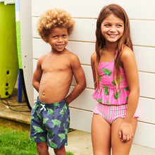 Load image into Gallery viewer, Pink Chicken - Girls Joy Tankini - Magenta Pink Frogs