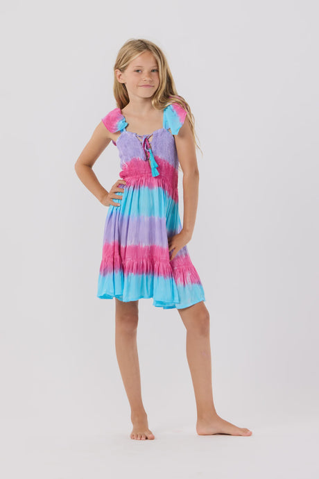 Tiare Hawaii - Girls Izzy Dress - Teal Luna