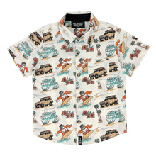Load image into Gallery viewer, Tiny Whales - Surf Safari Button Up - Natural/ Multi