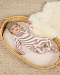 Quincy Mae - Bamboo Zip Footie - Candy Cane Stripe