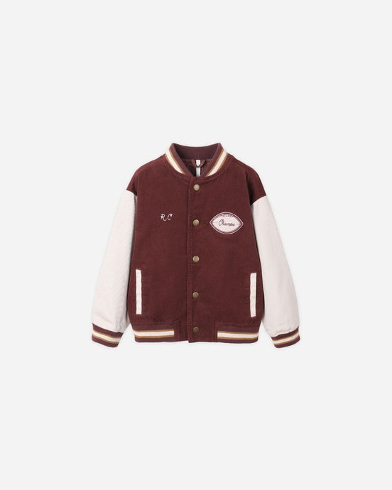 Rylee + Cru - Varsity Jacket - Burgundy