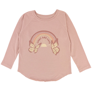 Tiny Whales - Light And Love Girl Raglan - Rosewood