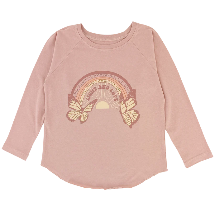 Tiny Whales - Light And Love Girl Raglan - Rosewood