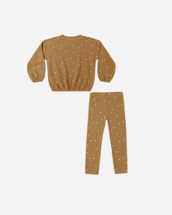 Rylee + Cru - Spongey Knit Set - Golden Stars