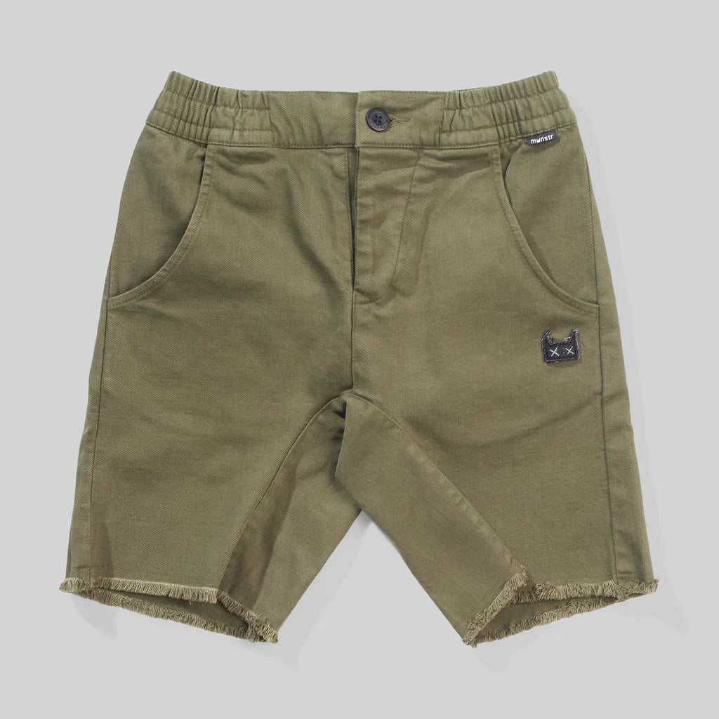 Munstrkids - RideAllDay Short - Washed Lt Olive