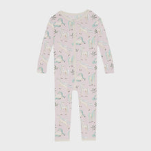 Load image into Gallery viewer, Kickee Pants - Print Convertible Sleeper w/ Zipper - Shrinking Violet Sleeping Unicorns