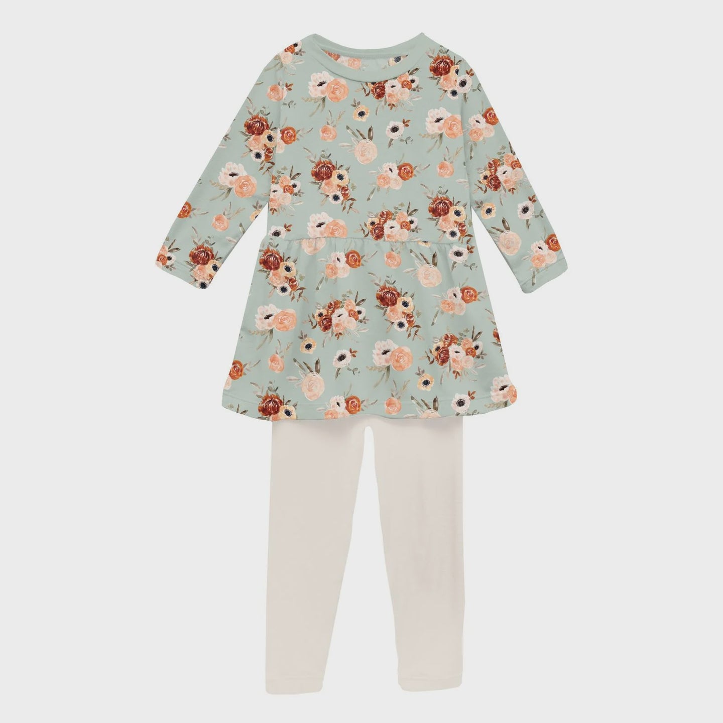 Kickee Pants - Print Long Sleeve Playtime Outfit Set - Aloe Fall Floral
