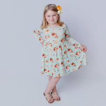 Load image into Gallery viewer, Kickee Pants - Print Long Sleeve Twirl Dress with Pockets - Aloe Fall Floral