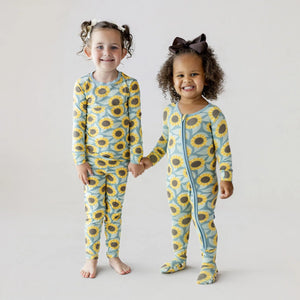 Kickee Pants - Print Long Sleeve Pajama Set -Stormy Sea Sunflower