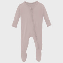 Load image into Gallery viewer, Kickee Pants - Muffin Ruffle Footie With 2 Way Zipper - Baby Rose