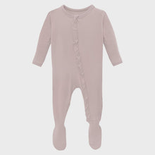 Load image into Gallery viewer, Kickee Pants - Layette Ruffle Footie With 2 Way Zipper - Baby Rose