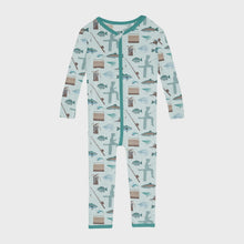 Load image into Gallery viewer, Kickee Pants - Print Convertible Sleeper w/ Zipper - Fresh Air Fishing