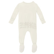 Load image into Gallery viewer, Kickee Pants - Muffin Ruffle Footie With 2 Way Zipper - Natural