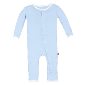 Kickee Pant - Applique Coverall With 2 Way Zipper - Pond I Love Dad