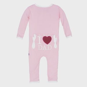 Kickee Pants - Applique Coverall with 2 Way Zipper - Lotus I Love Dad