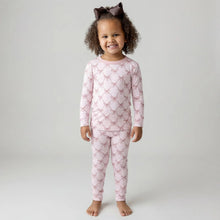 Load image into Gallery viewer, Pink Chicken - Print Long Sleeve Pajama Set - Shrinking Violet Bow Lattice