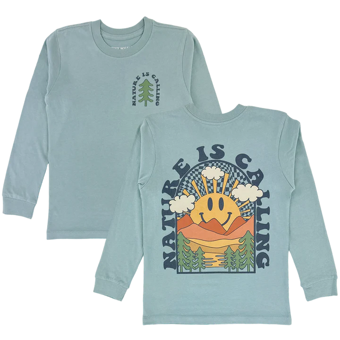 Tiny Whales - Nature Is Calling L/S Shirt - Stone Blue